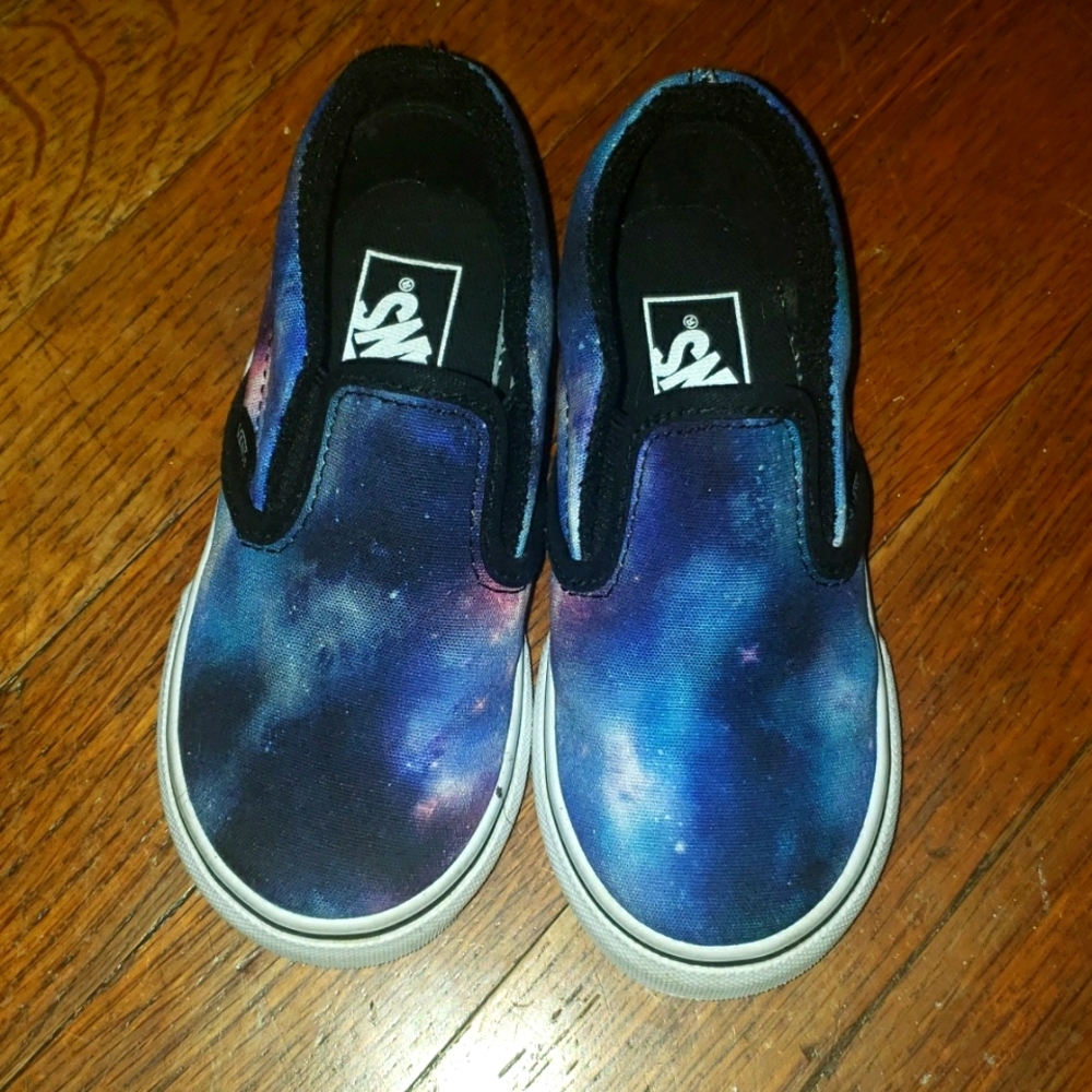 size 8 galaxy Vans shoes toddler